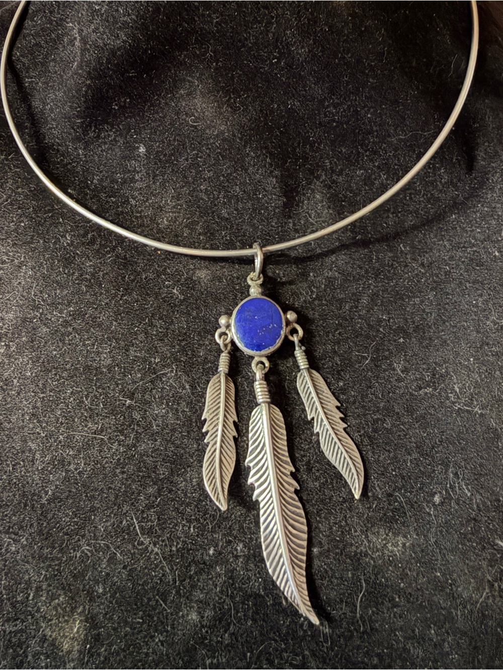 Native American Sterling Silver Feather Pendant